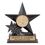 Custom 6 3/4" Cast Black Stone Multi Star Academic Trophy w/2" Diameter Space, Price/piece