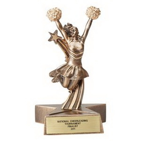 Custom Resin Cheerleader Trophy (6 1/2")