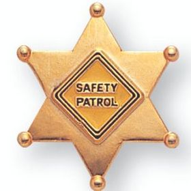 Blank Safety Patrol Star Award Lapel Pin, 7/8" L