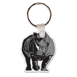 Custom Rhinoceros Animal Key Tag