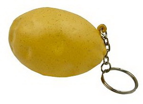 Custom Potato Key Chain Stress Reliever Squeeze Toy, 2 1/2" W x 1 3/4" H x 1 1/2" D