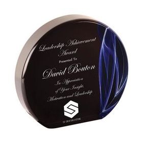 Custom Blue Round Vapor Acrylic Award (6 in), 6" W