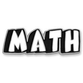 Blank Math Word School Pin, 1" W x 3/8" H