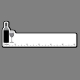 Custom Bottle (Wine W/Glass) 6 Inch Ruler