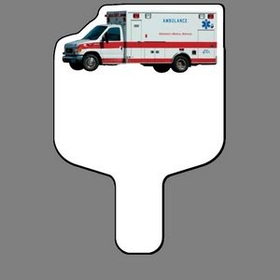 Custom Hand Held Fan W/ Full Color Ambulance, 7 1/2" W x 11" H