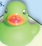 Custom Little Green Rubber Duck, 2 1/4