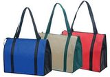 Custom Non-Woven Tote Bag w/ Zipper & Fabric Covered Bottom (18