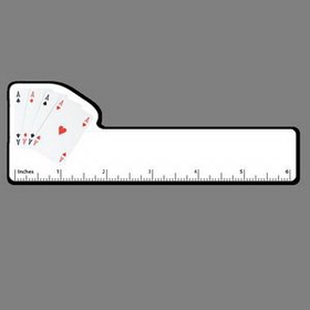 6" Ruler W/ Full Color Playing Card Hand - 4 Aces