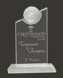 Custom Best Score Crystal Golf Award M, 7 1/4