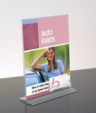 Custom Bottom-Loading Sign Holder with Business Card Pocket (8-1/2w x 11h)