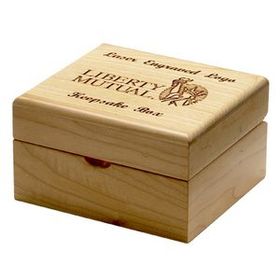 Custom Maple Keepsake Box, 4 1/4" L x 4 3/4" W x 2 3/4" H