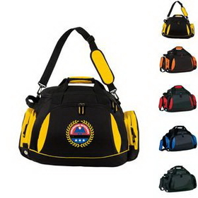 Custom Logo Duffel Bag with Shoes Compartment, Gym Bag, Carry on Luggage Bag, Weekender Bag, 22" L x 14" W x 11" H