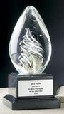Custom Gold Dust Spiral Glass Award (4