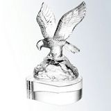 Custom Clear Soaring Molten Glass Eagle Award w/ Clear Crystal Base, 9.75