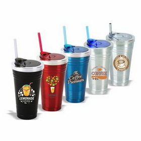 16 oz. Stainless Double Wall Cup with See Thru Lid, Personalised Tumbler, Custom Logo Tumbler, 7.25" H x 4" Diameter x 2.5" Diameter