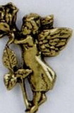 Custom Angel w/ Large Rose Stock Cast Pin