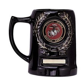 Custom Black Beer Mug w/2" Insert Space & Engraving Plate