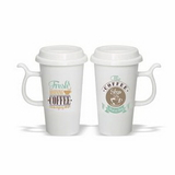 Coffee mug, 13 oz. Green Mug with Lid, Ceramic Mug, Personalised Mug, Custom Mug, Advertising Mug, 6.0625