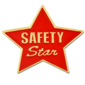 Blank Safety Star - Red Pin, 1" L