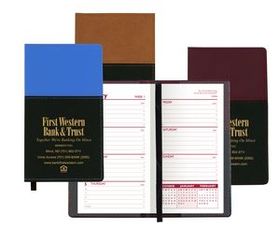 Custom Mystic Series Soft Cover 2 Tone Vinyl Weekly Planner w/ Map / 1 Color