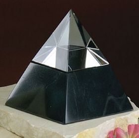 Custom Optical Crystal Pyramid Award w/ Marble Base (2.5")