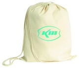 Custom 100% Cotton Drawstring Bag with Gusset (15"x18"x3")
