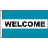 Custom Welcome 3' X 5' Message Flag With Heading And Grommets
