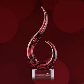 Custom Wickland Art Glass Award - 14 1/2"x6"x5"