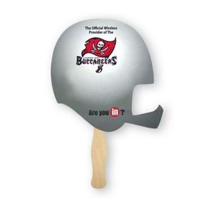 Custom Football Helmet Shape Single HAND FAN, 8" W x 8" H