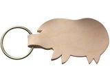 Custom 2-Sided Natural Leather Pig Keychain