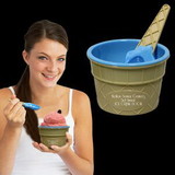 Custom Blue Ice Cream Bowl And Spoon Set