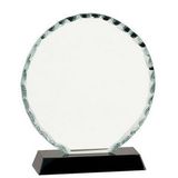 Custom Round Facet Glass Award w/ Black Base (7