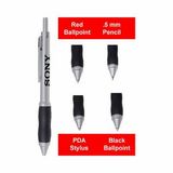 Custom 4-in-1 Pen PDA Stylus with Silicone Rubber Grip