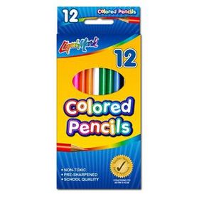 Blank 12 Pack Of Colored Pencils 7" Pre-Sharpened - Assorted Colors