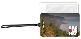 Custom Luggage Tags .020 White Plastic (2.75"x4.5") in Full Color with 6" Loop
