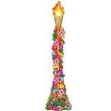 Custom Jointed Floral Tiki Torch, 4' L