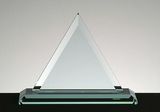 Custom 121-T546BZ  - Beveled Triangle Award with Base-Jade Glass