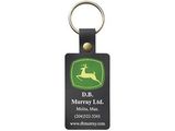 Custom Large Rectangle Top Grain Leather Riveted Key Tag