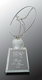 Custom Crystal Metal Golf Award, 5