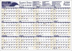 Custom Horizontal Year-In-View&#174 Calendar With Write-On/Wipe-Off Surface, 36" W x 24" H