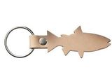 Custom 1-Sided Natural Leather Fish Keychain