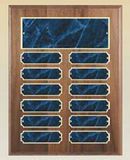 Blank Genuine Walnut Perpetual Plaque w/ Blue Brass Plate (9