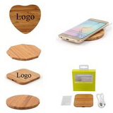 Custom Bamboo Wireless Charger for Smart Phone, 3 7/10