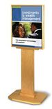 Oak Wood Floor Poster Stand with Plank Base