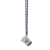 Custom Blue Shot Glass Bead Necklace