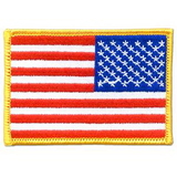 Blank Reverse American U.S. Flag Patch - Embroidered, 3 1/2
