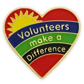 Blank Volunteers Make A Difference Lapel Pin, 7/8" L