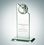 Custom Globe Jade Glass Pinnacle Award (Medium), 8 1/2" H x 5" W x 3" D, Price/piece