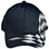 Custom Black Structured Twill Cap w/ Checkered Racing Flag Trim, Price/piece