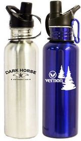 Custom 25 Oz. Stainless Steel Wide Mouth Water Bottle w/ Sip Spout & Carabiner